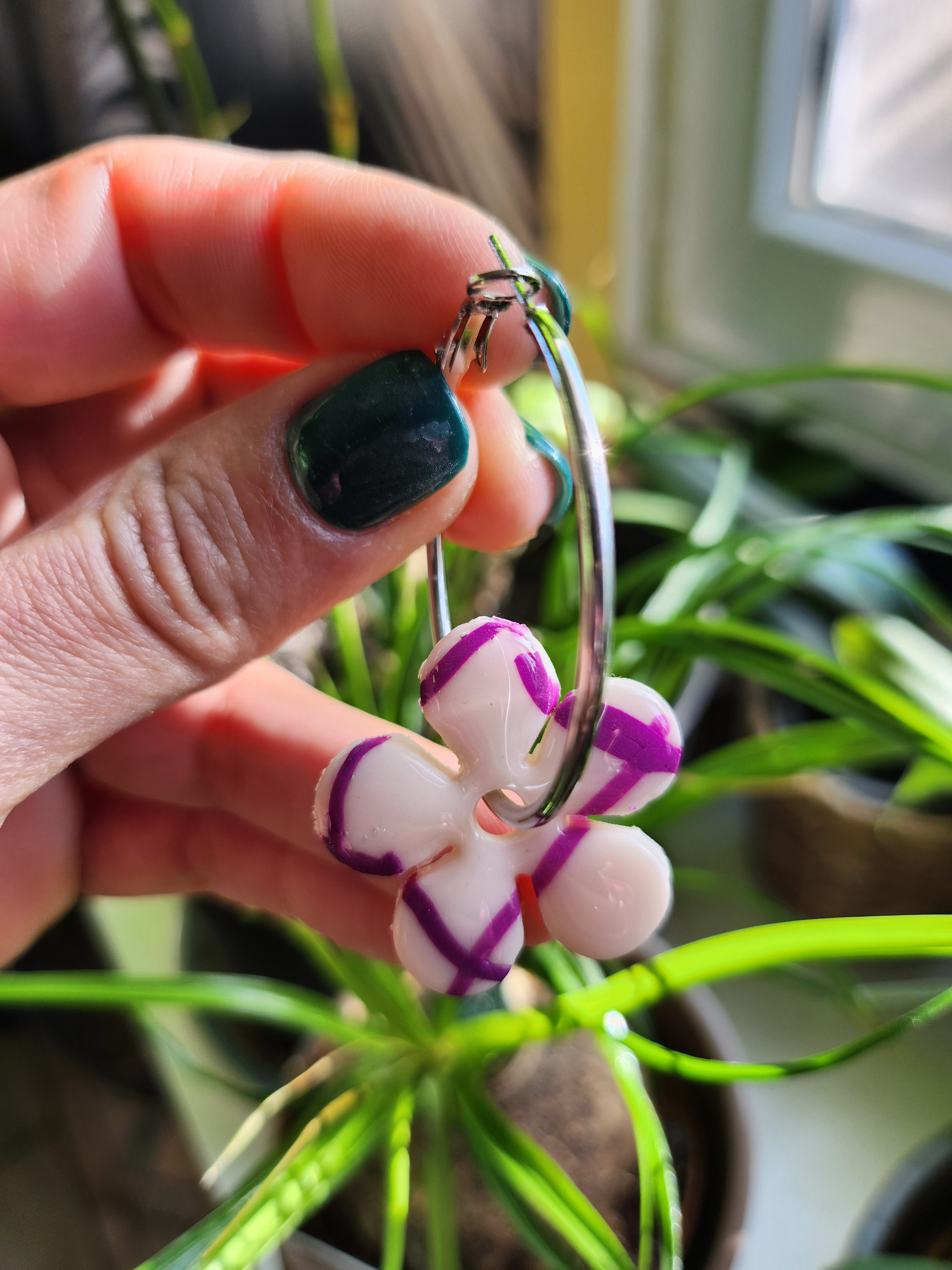 Flora charms XXL quadrillé blanc et fuchsia