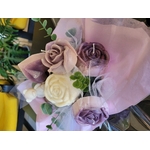 bouquet de bougies roses blanches mauves