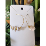Boucles doreilles acier inoxydale et coquillages