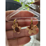 Boucles d'oreilles pate polymere mini charms fleur