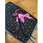 Bijoux de sac noir et fuchsia