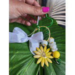 Bijoux de sac marguerite jaune et or