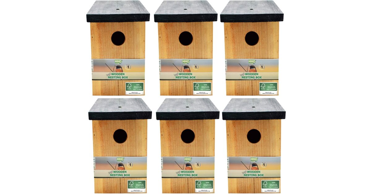 RAM Online Lot De 2 Nichoirs Bois Pour Oiseaux – Mésange Bleue, Moineau & Petits Passereaux – Traitement Autoclave