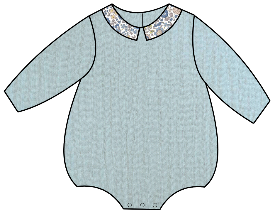barboteuse double gaze col liberty
