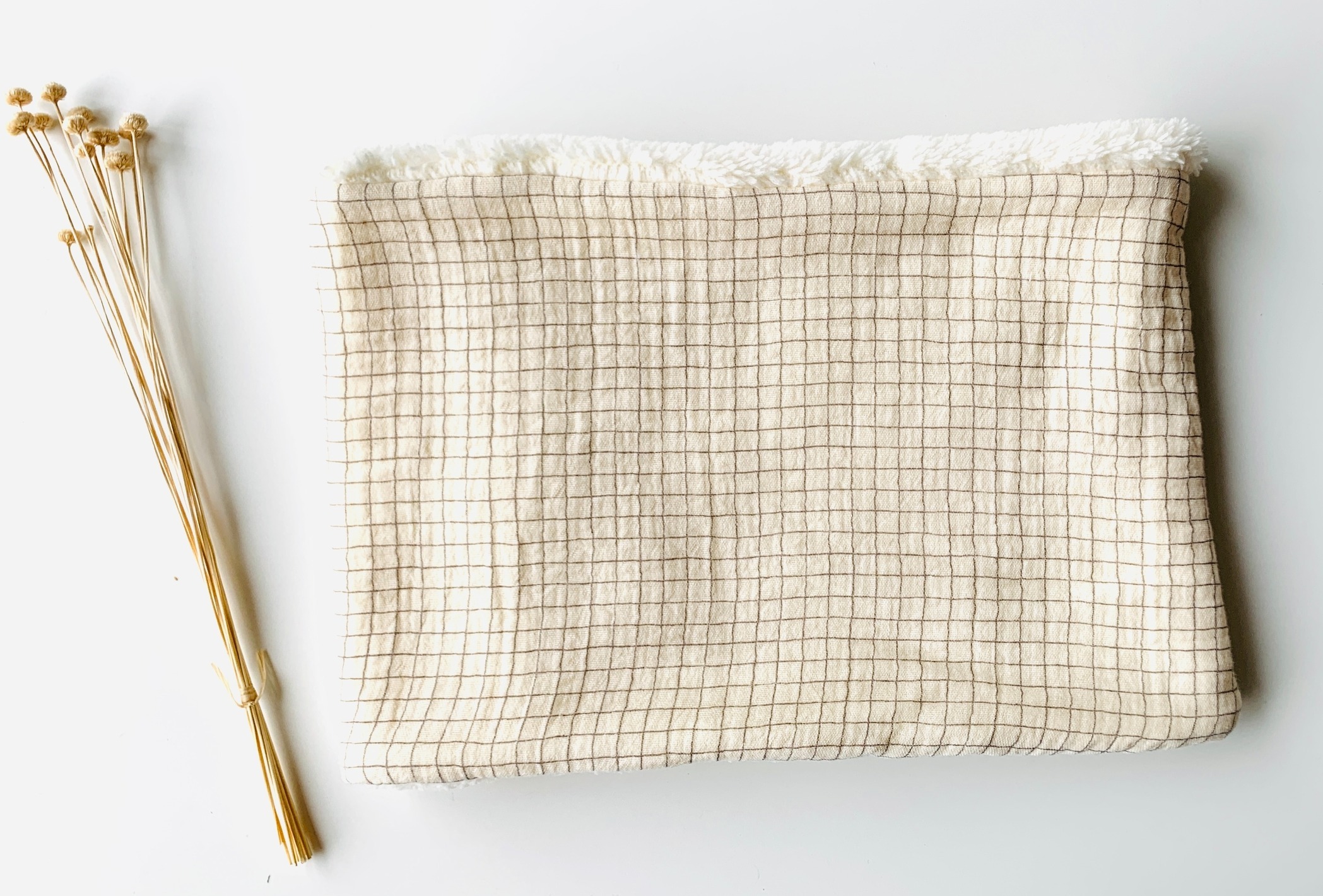 snood carreaux crème