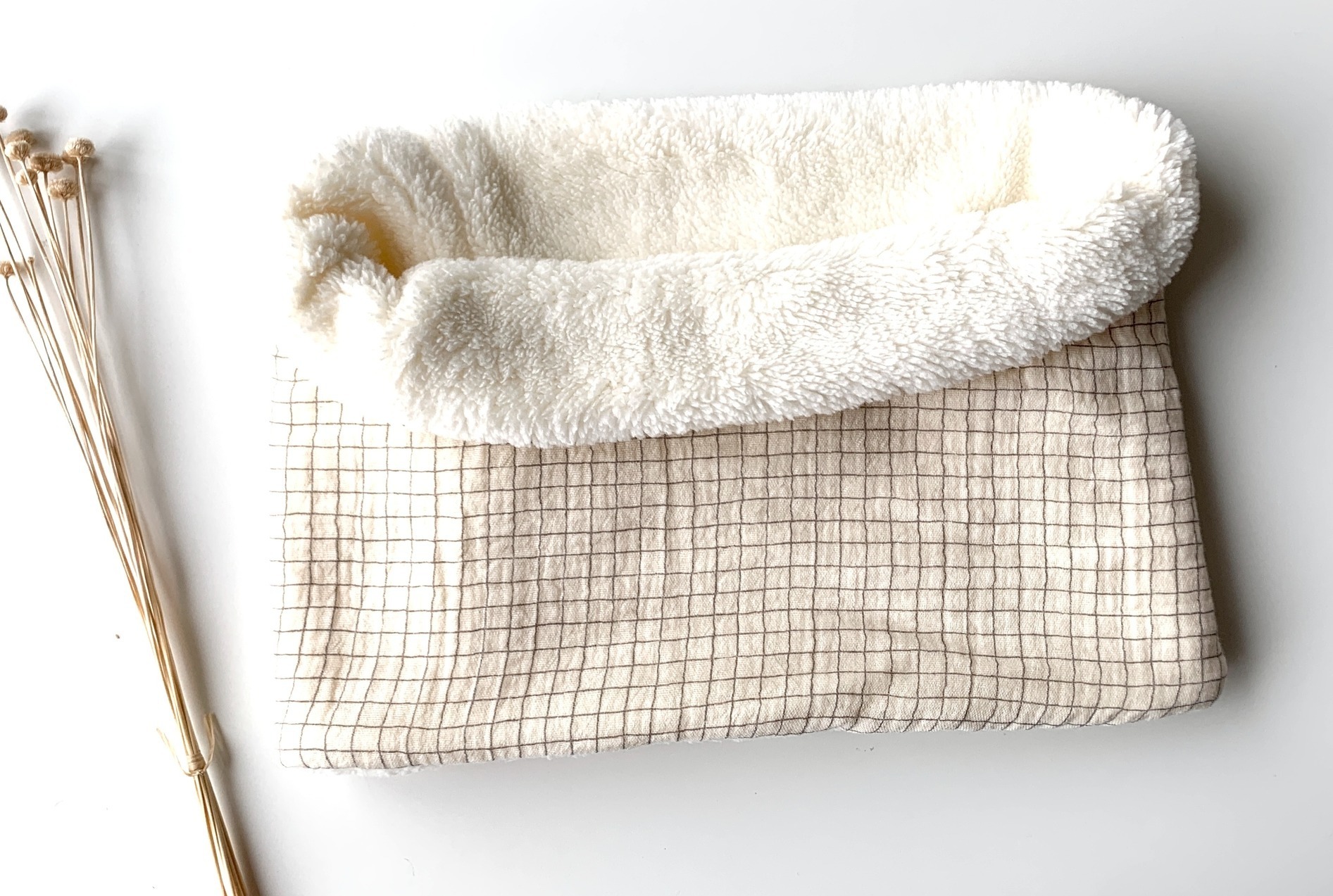snood carreaux crème 2