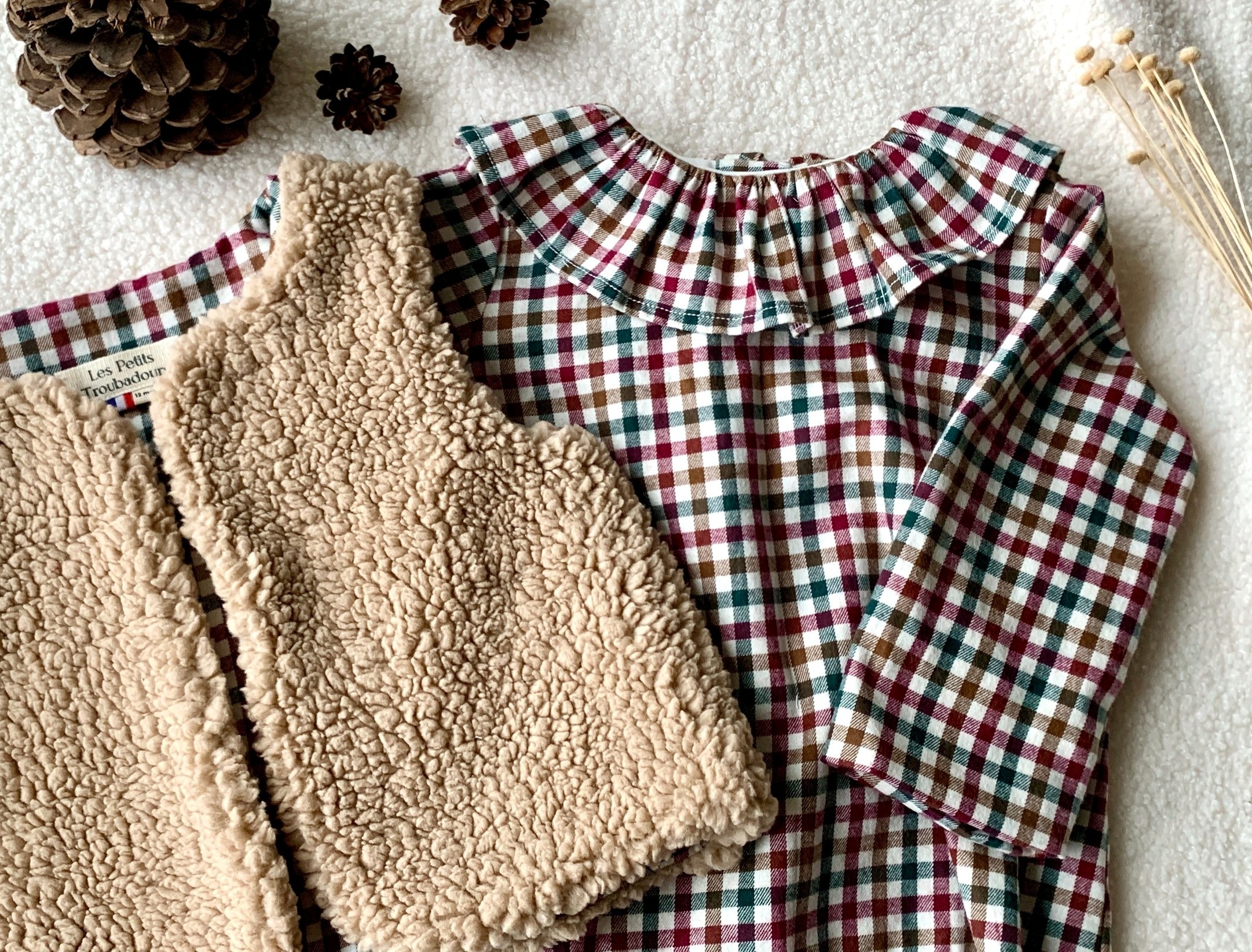 blouse et gilet coton gratté