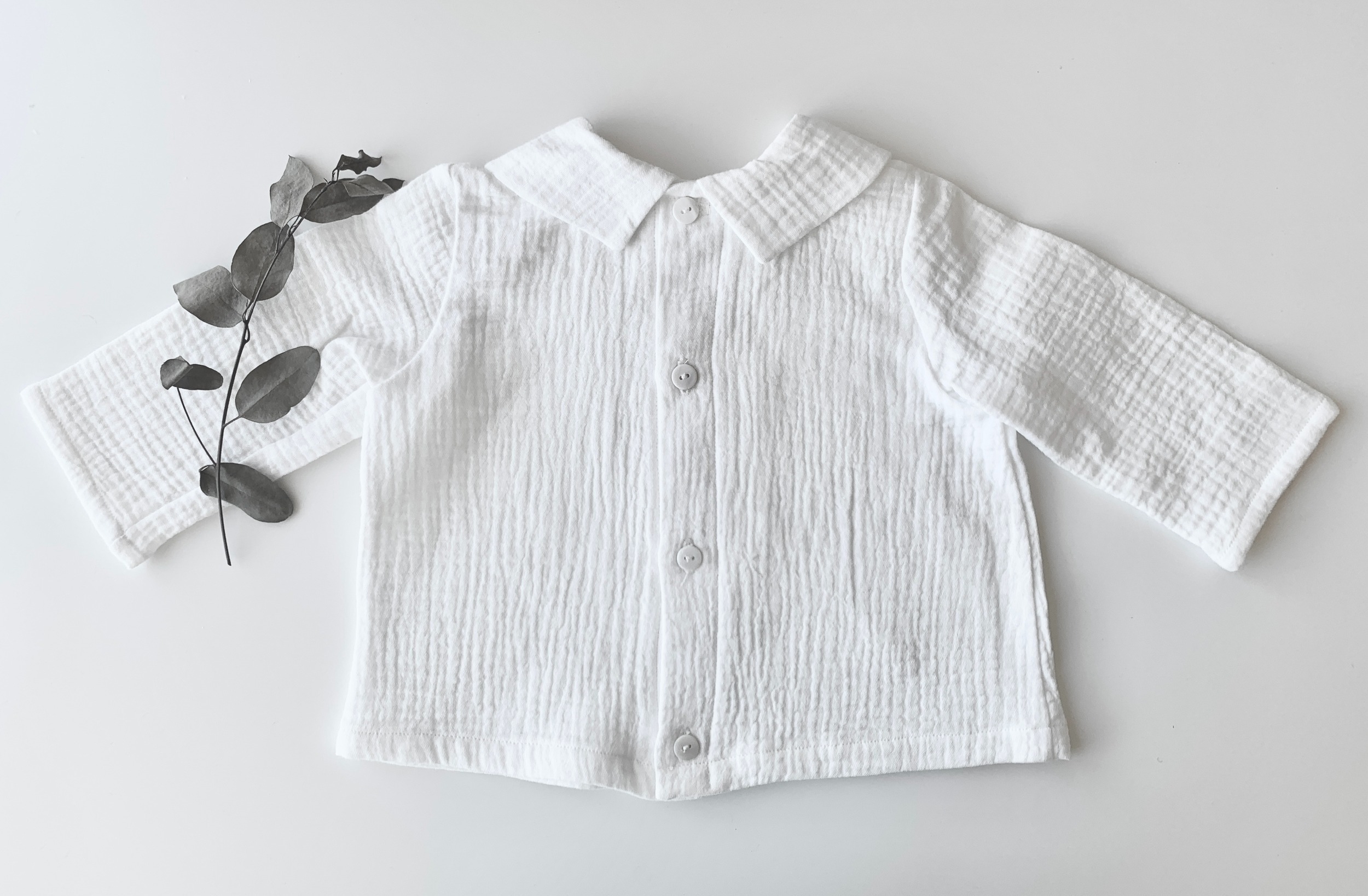 chemise double gaze blanche dos