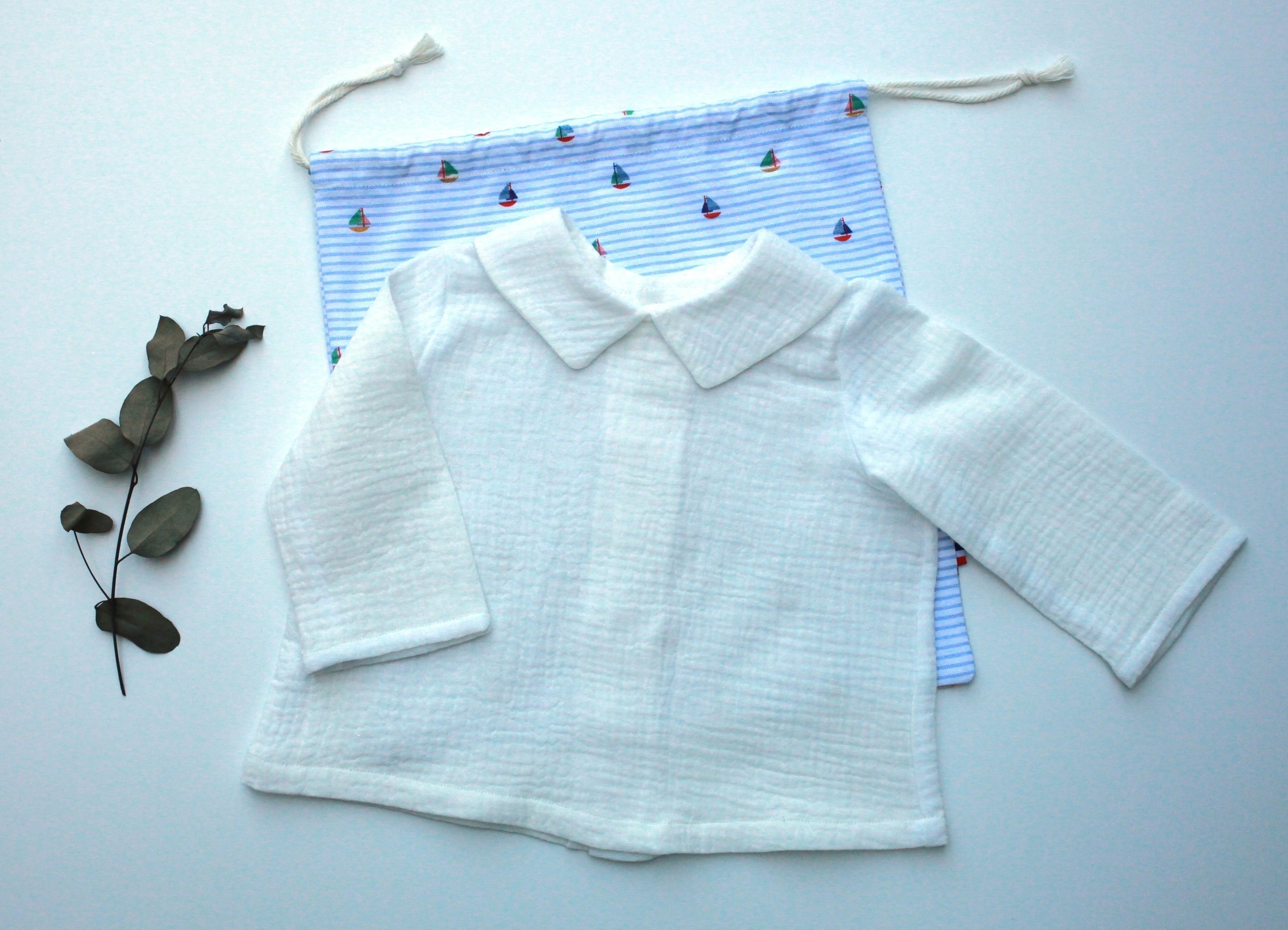 chemise double gaze blanche