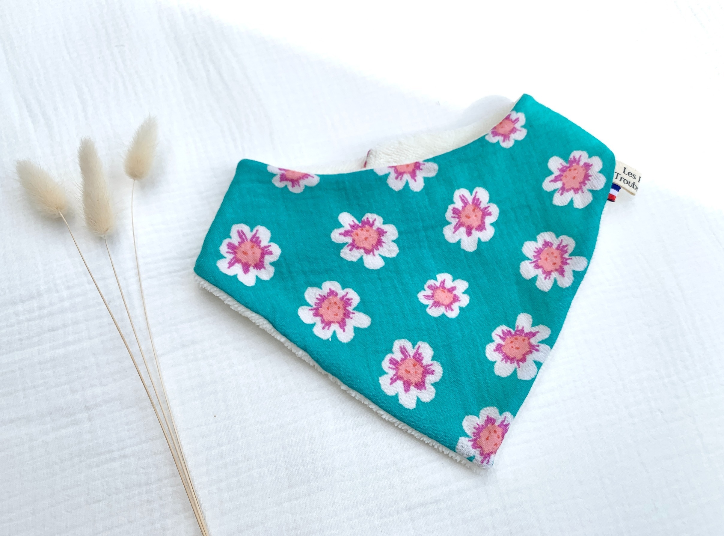 bavoir bandana double gaze de coton mafleur