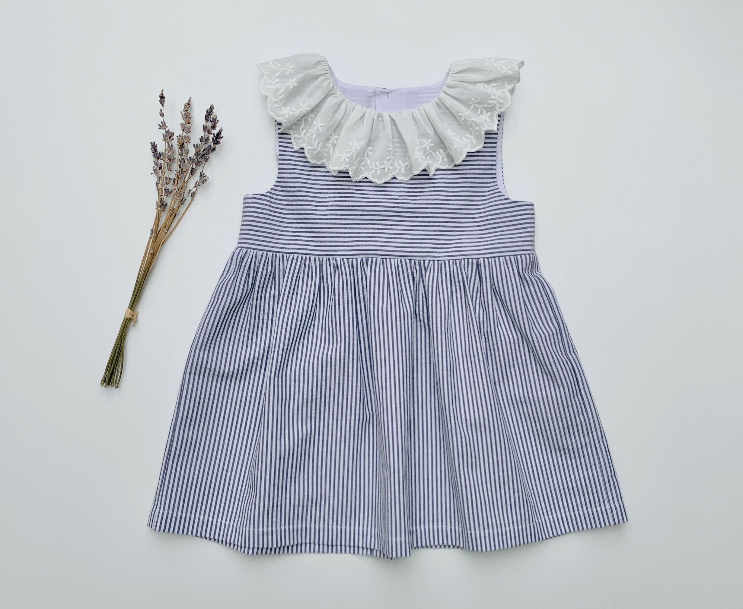 robe seersucker rayé marine