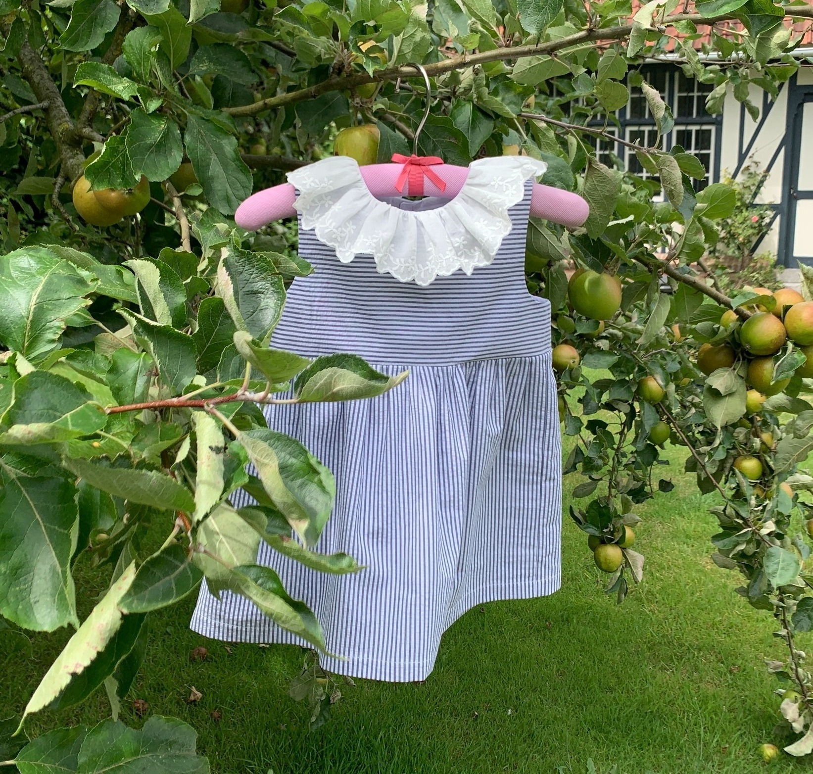 robe seersucker coton col broderie anglaise