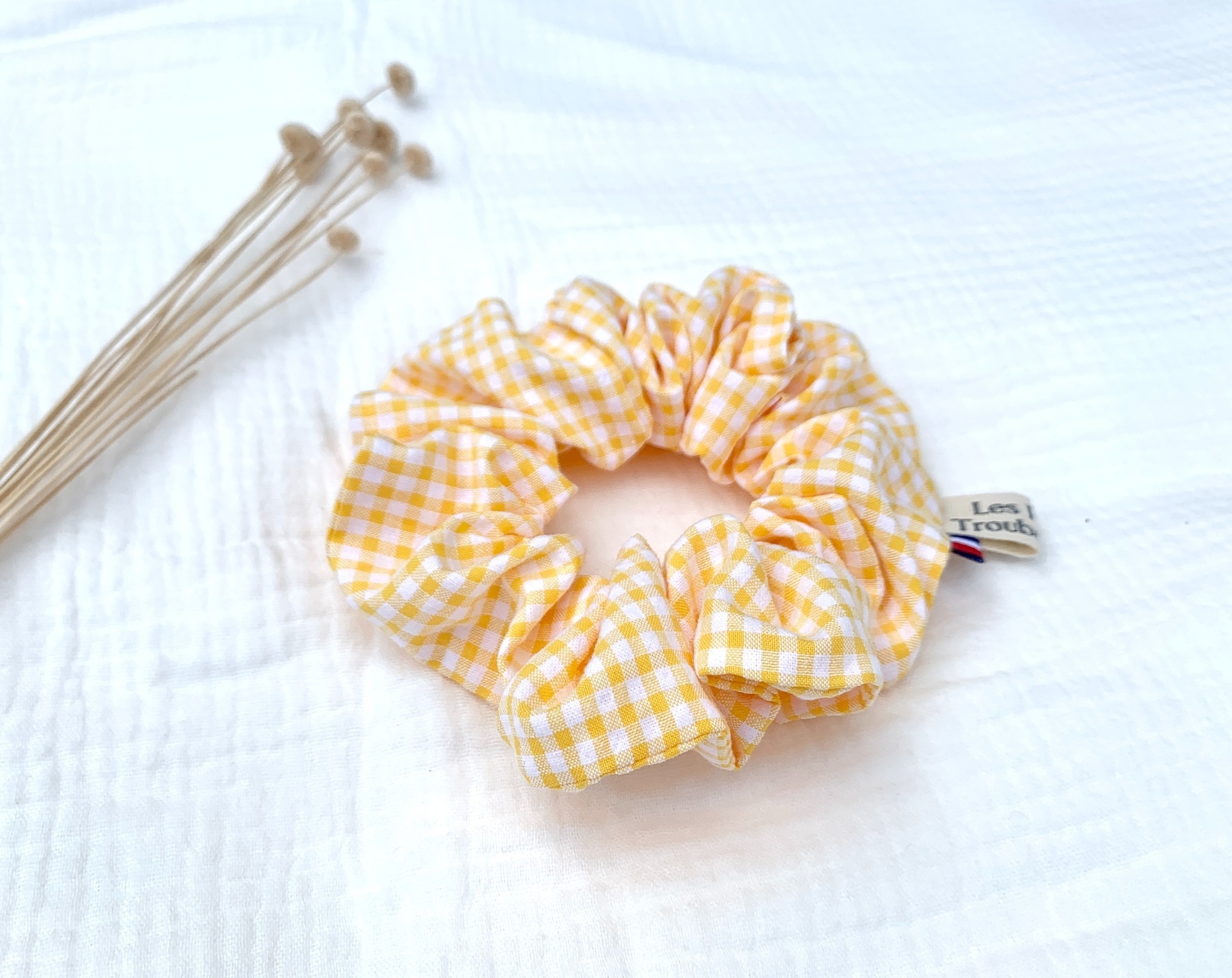 chouchou vichy jaune