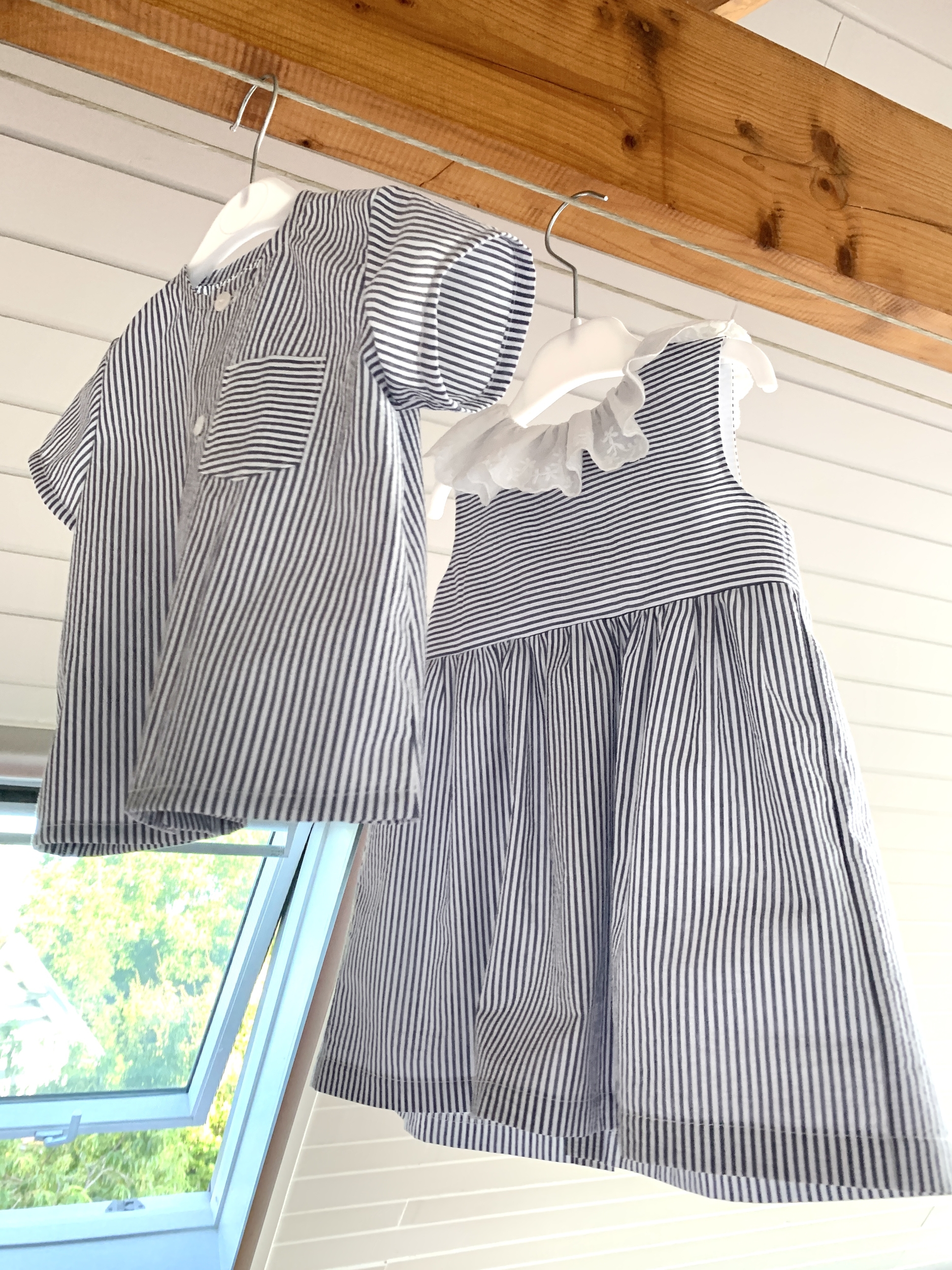 chemise et robe en seersucker