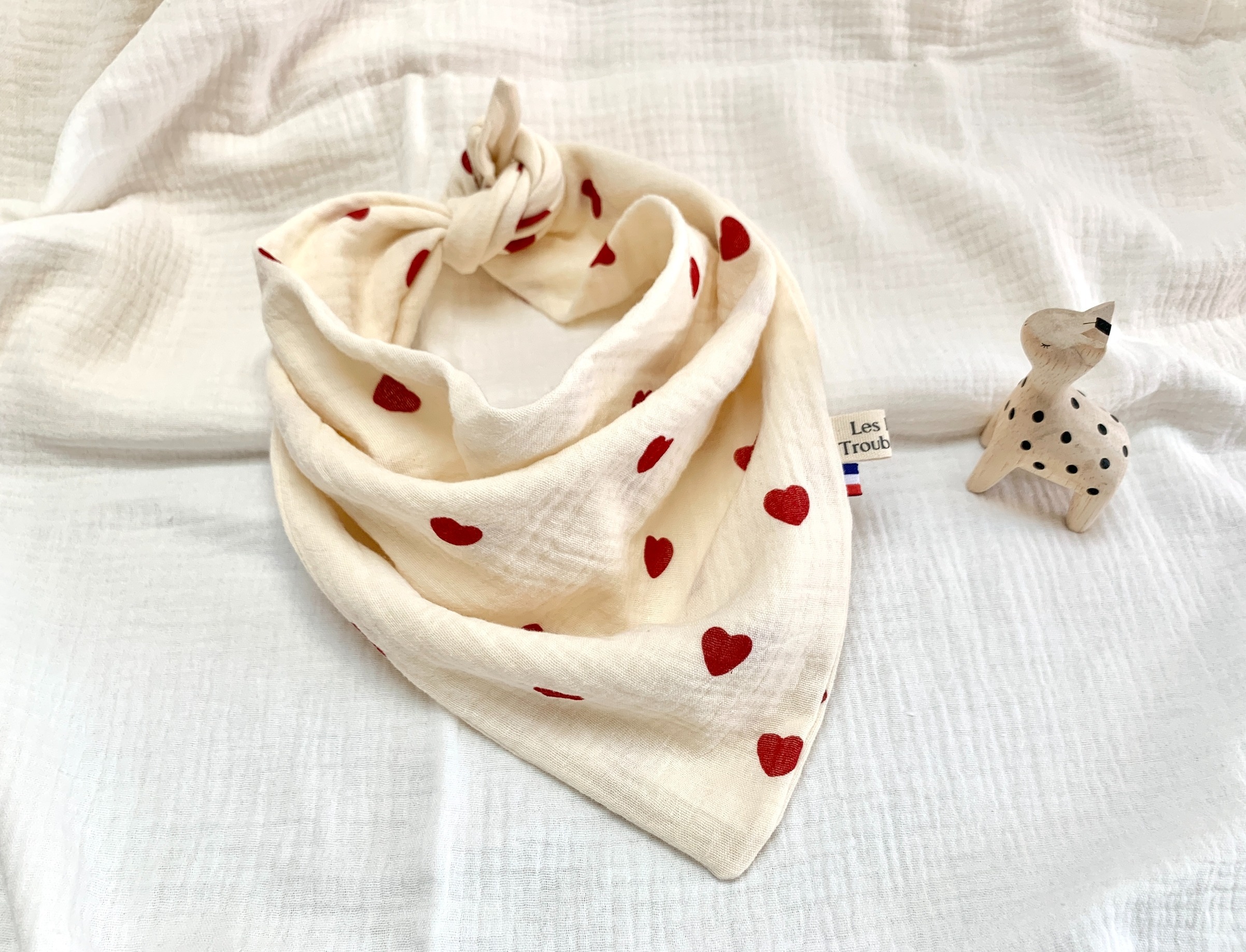foulard gaze de coton coeur