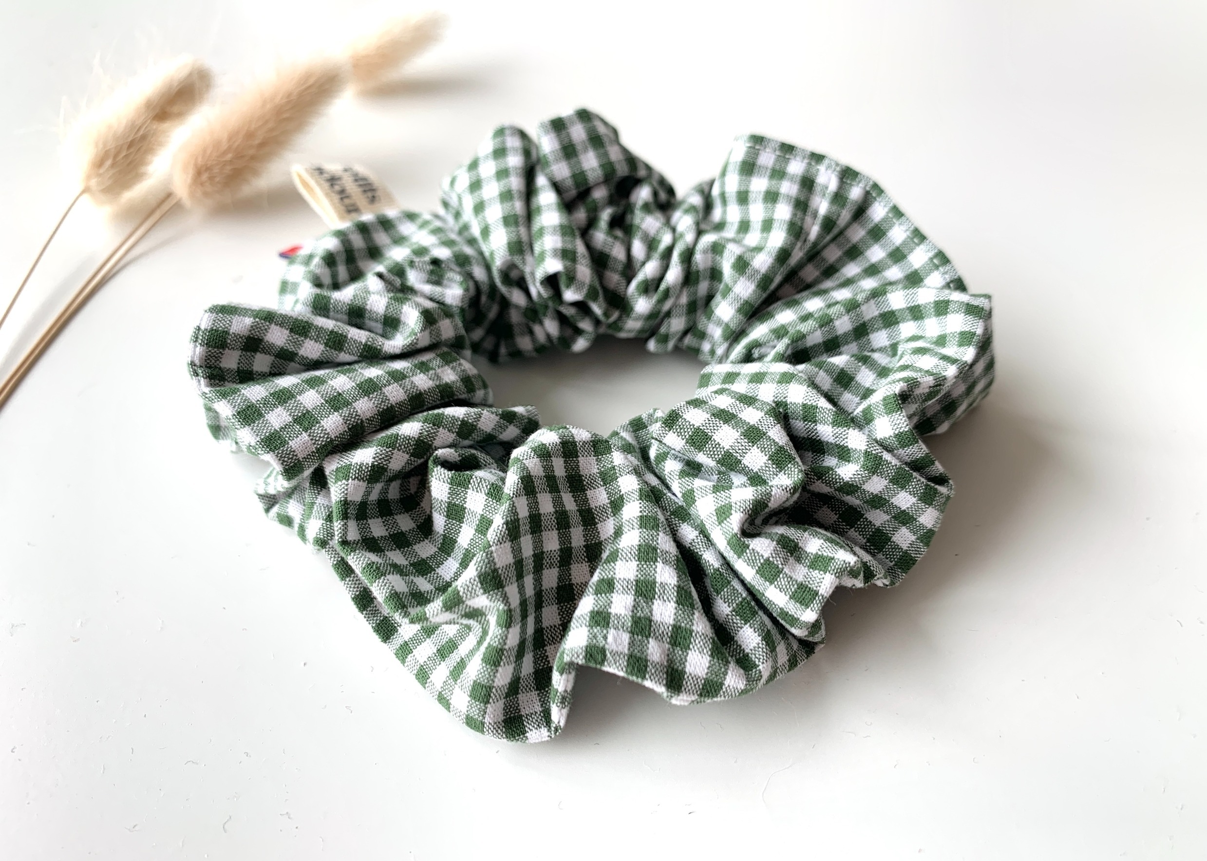 chouchou petit vichy vert sapin