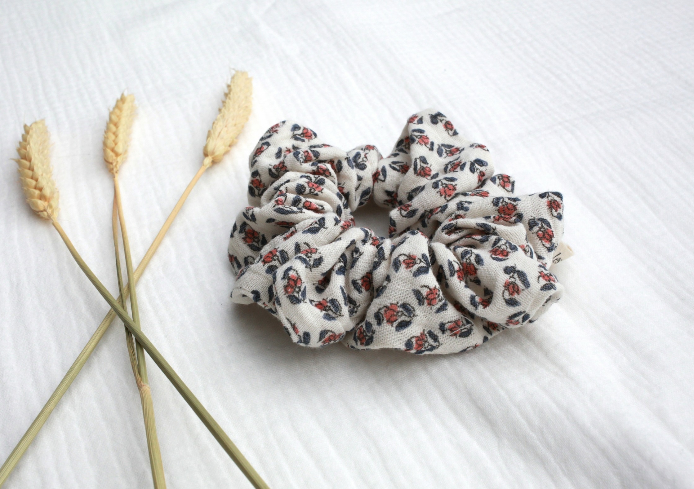 chouchou double gaze vintage rouge