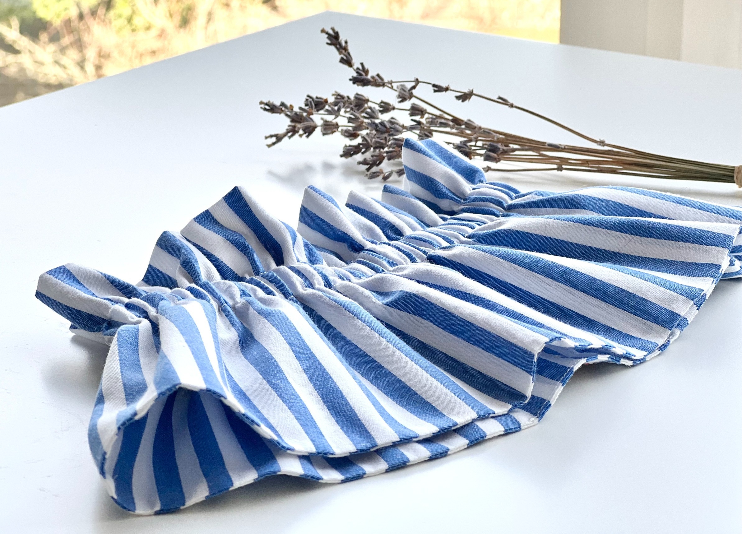 col amovible victorien larges rayures Bleu