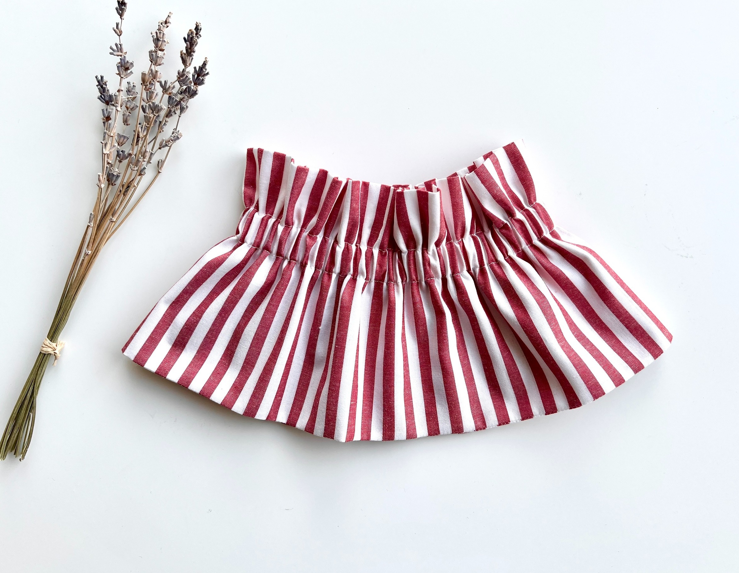 col amovible victorien larges rayures Rouge 2