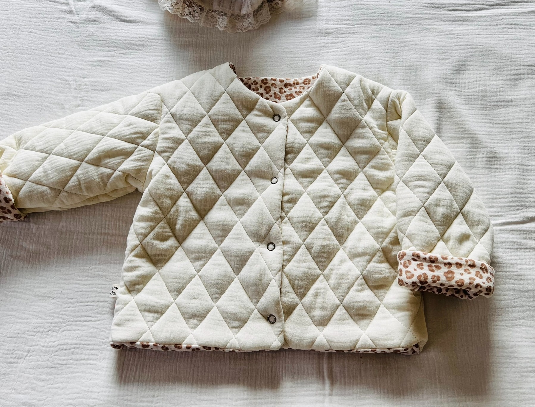 veste matelassée écrue leopard