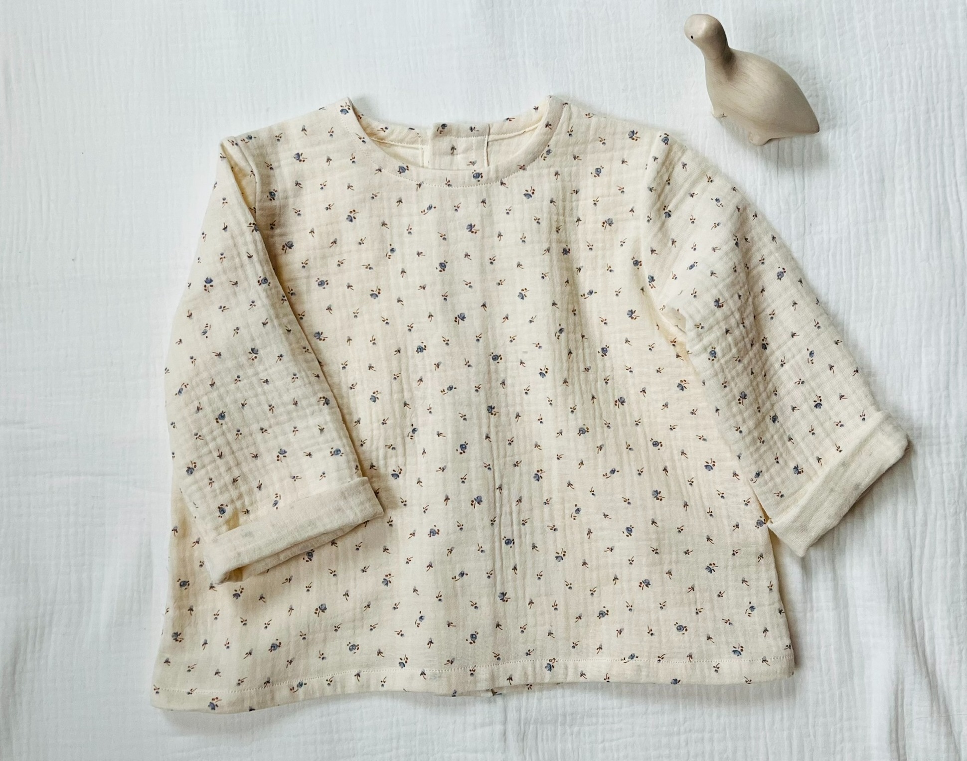 blouse manches longues double gaze de coton biologique