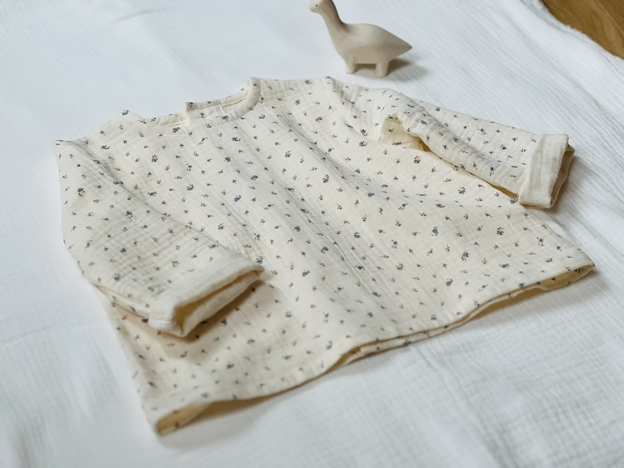 blouse double gaze de coton biologique manches longues enfant
