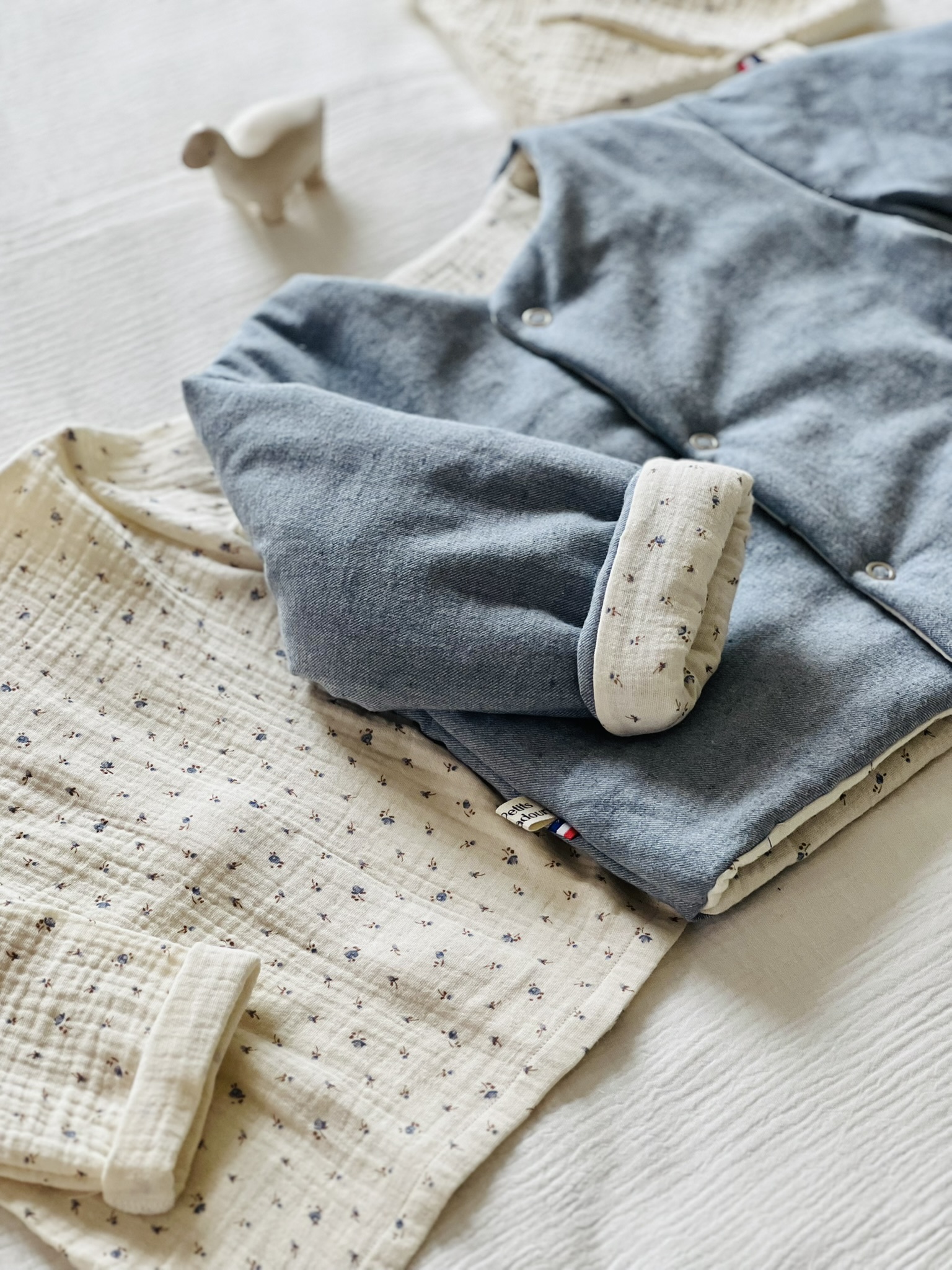 veste ouatinée bleu jean