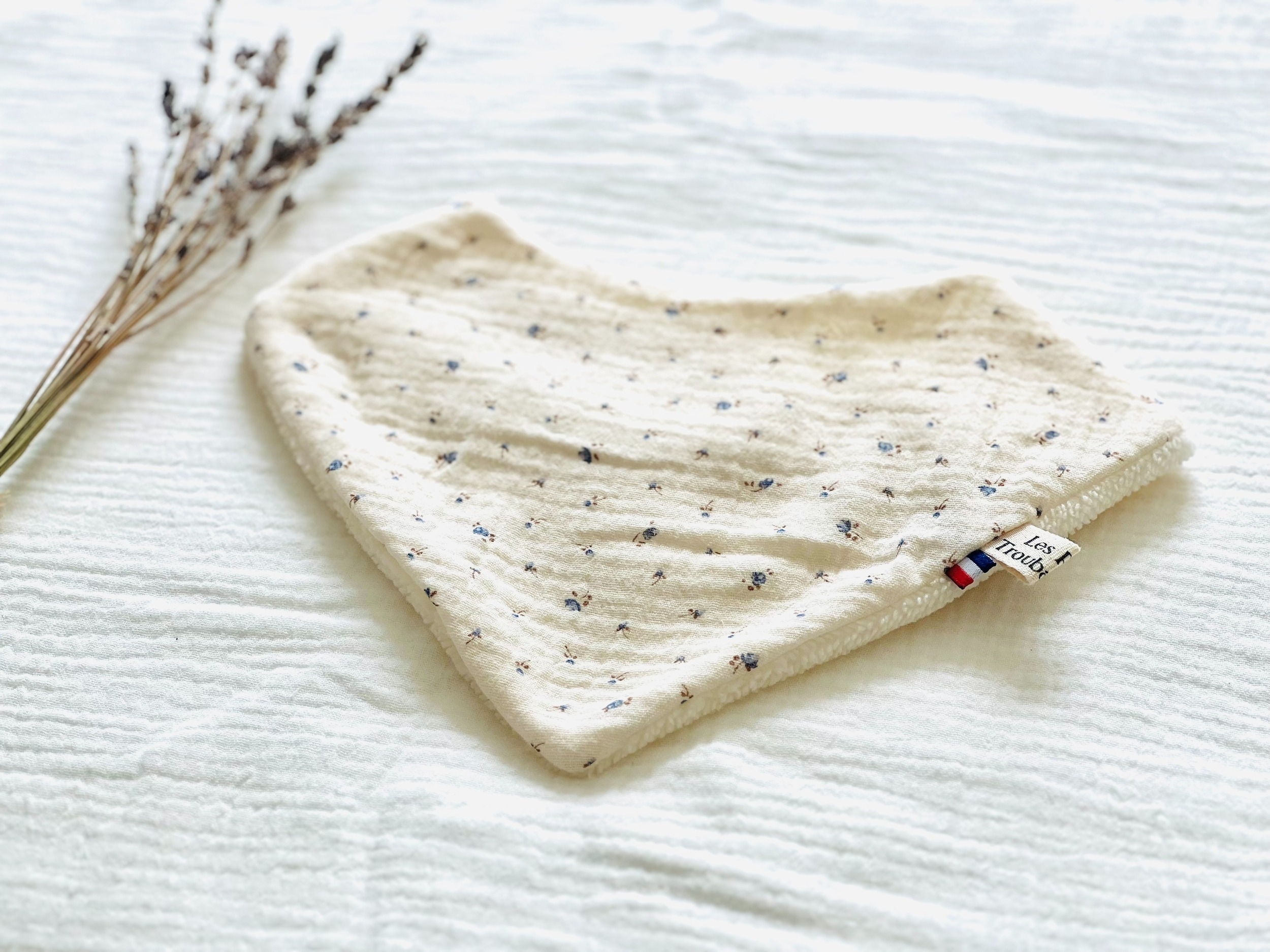 bavoir bandana double gaze biologique Charlie