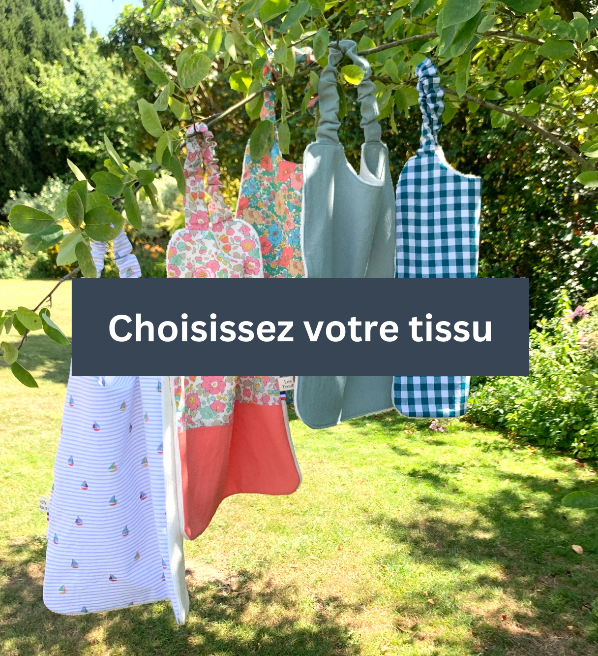 Bavoir élastiqué fait main - tissu au choix