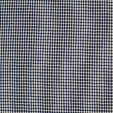 tissu petit vichy bleu marine