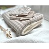 coffret cadeau naissance personnalisé couverture gaze de coton vichy galet collaborateurs entreprises clients