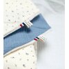coffret naissance personnalisable Essentiel double gaze de coton biologique charly fleurs bleues