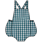 Barboteuse bretelles vichy vert