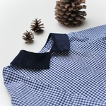 chemise vichy col velours