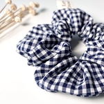 chouchou vichy marine petits carreaux