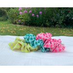 chouchou fait main adulte enfant jaune vert ou rose fluo