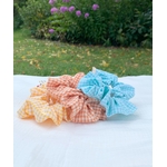 Chouchou vichy jaune orange ou jade