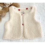 gilet sherpa bebe enfant sans manche double gaze coeur