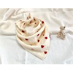 foulard gaze de coton coeur