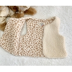 gilet sans manche double gaze de coton biologique leopard