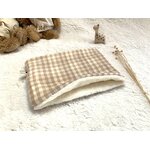 tour de cou vichy sable double gaze de coton
