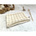 tour de cou grands carreaux double gaze de coton