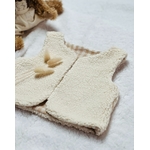 gilet sans manche double gaze de coton vichy sable