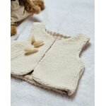 gilet sans manche sherpa fait main double gaze de coton vichy sable