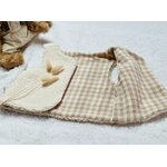 gilet sans manche sherpa double gaze vichy sable fait main