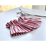 col amovible victorien larges rayures Rouge faux col adulte