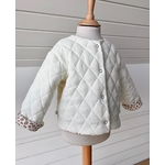 veste matelassée ecrue double gaze leopard