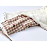 couverture double gaze de coton vichy brodée de petites fleurs