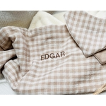 couverture double gaze de coton vichy galet personnalisée