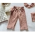 pantalon large volant enfant vichy caramel